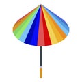 Colorful rainy umbrella icon, isometric style