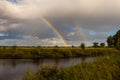 Colorful Ranibow over the falls and water Royalty Free Stock Photo