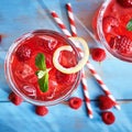 Colorful raspberry cocktail