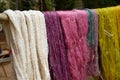 Colorful raw silk thread Royalty Free Stock Photo