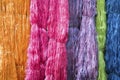 Colorful raw silk thread in silk farm Royalty Free Stock Photo