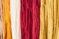 Colorful raw Thai silk thread Royalty Free Stock Photo