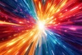 Colorful rays explode, abstract power, vector illustration, dynamic geometric background Royalty Free Stock Photo