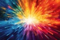 Colorful rays explode, abstract power, vector illustration, dynamic geometric background Royalty Free Stock Photo