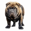 Colorful Realism: Detailed Charcoal Drawing Of A Chinese Shar-pei