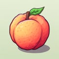 Colorful Realism: Peach Pixel Art - 8-bit Style Game Item