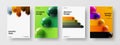 Colorful realistic balls corporate cover layout bundle