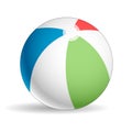 Colorful, realistic beach ball on white background