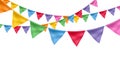 Colorful flags garlands background. Royalty Free Stock Photo