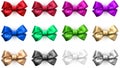 Colorful realistic satin bows isolated on white. Royalty Free Stock Photo