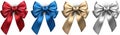 Colorful realistic satin bows isolated on white. Royalty Free Stock Photo