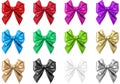 Colorful realistic satin bows isolated on white. Royalty Free Stock Photo