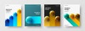 Colorful realistic spheres poster template set Royalty Free Stock Photo