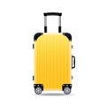 Colorful realistic travel suitcases, cases, bags for luggage, on wheels.