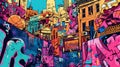 Colorful Rebellion: Street Art Extravaganza./n Royalty Free Stock Photo