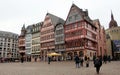 Timber-framed houses lining the Roemerberg, ancient main town square, Frankfurt, Germany