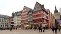 Timber-framed houses lining the Roemerberg, ancient main town square, Frankfurt, Germany