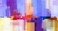 Colorful rectangles, digital abstract painting. Beautiful artwork with half transparent colors