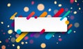 Colorful rectangular abstract background on blue.