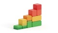Stacked Rectangular Blocks Forming a Bar Graph in Vibrant Colors on White Background ascending Royalty Free Stock Photo