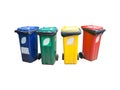 Colorful Recycle Bins Isolated Royalty Free Stock Photo
