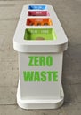 Colorful recycle bins in a railway station