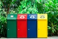 Colorful Recycling Bins Royalty Free Stock Photo