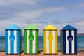 Colorful recycling bins in Las Canteras beach, Gran Canaria