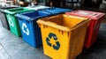 Colorful Recycling Bins Royalty Free Stock Photo