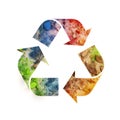 Colorful recycling icons. recycle logo symbol