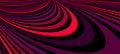 Colorful red abstract vector lines psychedelic optical illusion illustration, surreal op art linear curves in hyper 3D perspective