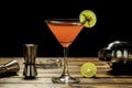 Colorful of red alcohol cocktail recipe Royalty Free Stock Photo