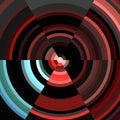 Colorful red black round contrasts lines forms abstract bright vivid background Royalty Free Stock Photo