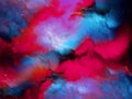 Colorful red blue vibrant nebula fractal