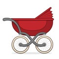 Colorful red buggy or baby carriage Royalty Free Stock Photo