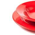 Colorful red ceramics plates Royalty Free Stock Photo