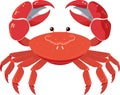 Colorful red crab vector. Sea creature shell crab icon isolated on white background Royalty Free Stock Photo