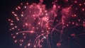 Colorful red fireworks exploding in the night sky Royalty Free Stock Photo