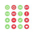 Colorful red and green yes and no button set Royalty Free Stock Photo