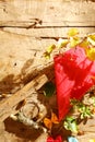 Colorful red handmade kids kite Royalty Free Stock Photo