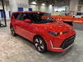 Colorful Red Kia at the Auto Show Royalty Free Stock Photo