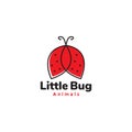 Colorful red lady bug insect line logo symbol icon vector graphic design illustration idea creative Royalty Free Stock Photo