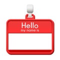 Colorful red name tag with blank copy space Royalty Free Stock Photo