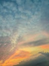 Colorful with red, orange and blue dramatic sky on the clouds for abstract background. Romantic sunset background with beautiful b Royalty Free Stock Photo