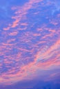 Colorful with red, orange and blue dramatic sky on the clouds for abstract background. Romantic sunset background with beautiful Royalty Free Stock Photo