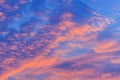 Colorful with red, orange and blue dramatic sky on the clouds for abstract background. Romantic sunset background with beautiful Royalty Free Stock Photo