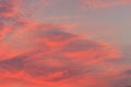 Colorful with red, orange and blue dramatic sky on the clouds for abstract background. Romantic sunset background with beautiful Royalty Free Stock Photo