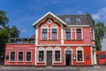 Colorful red restaurant in the center of Aurich