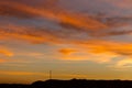 Colorful red sunset over the Sahara desert