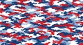 Colorful Red White and Blue Camouflage Pattern Royalty Free Stock Photo